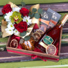 Gift set with cognac and chocolate photo