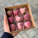 Strawberries in Pink Chocolate