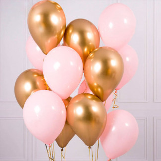 Gold and pink balloons photo