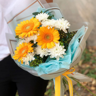 Bright bouquet of flowers photo