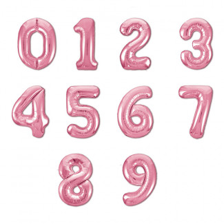 Fotografie cu numere de baloane roz