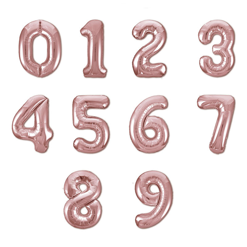 Ballons numbers rose gold photo