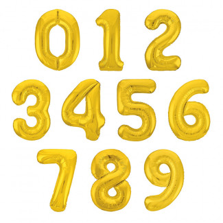 Gold balloons with numbers photo