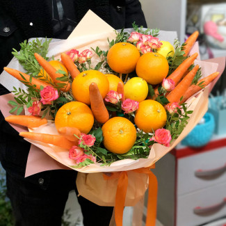 Bouquet with fruits photo