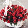 Red roses in basket photo