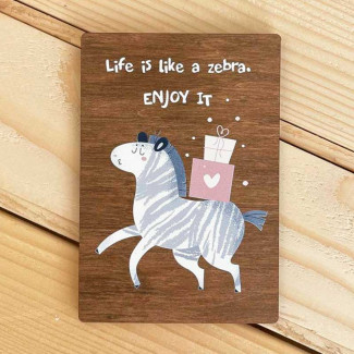 Wooden Postcard "Zebra"