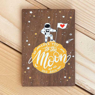 Wooden Postcard "Astronaut...