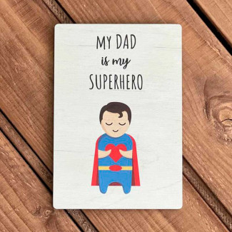 Wooden Postcard "Superhero...