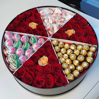 Large Box of Roses & Sweets