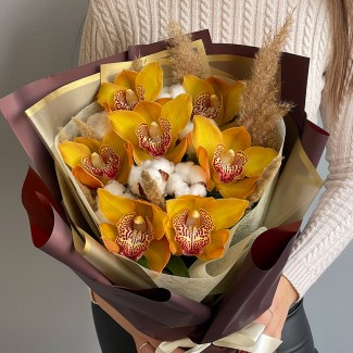 Autumn Bouquet with Orchids