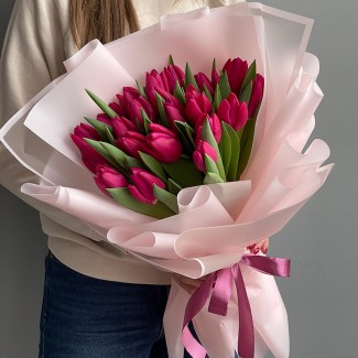 Tulips in a Pink Package