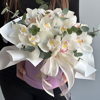 Коробка Белых Орхидей