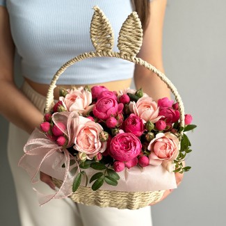 Flower Basket "Pink Mist"