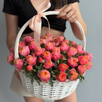 Basket of Roses "For You"