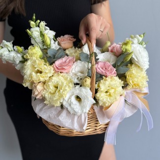Flower Basket "Antique White "