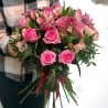 Bouquet with rose roses and orchids