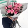 Bouquet of pink roses and orchids photo
