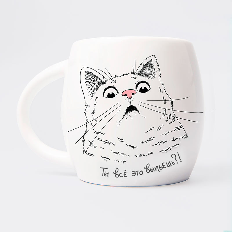 Mug surprized cat photo